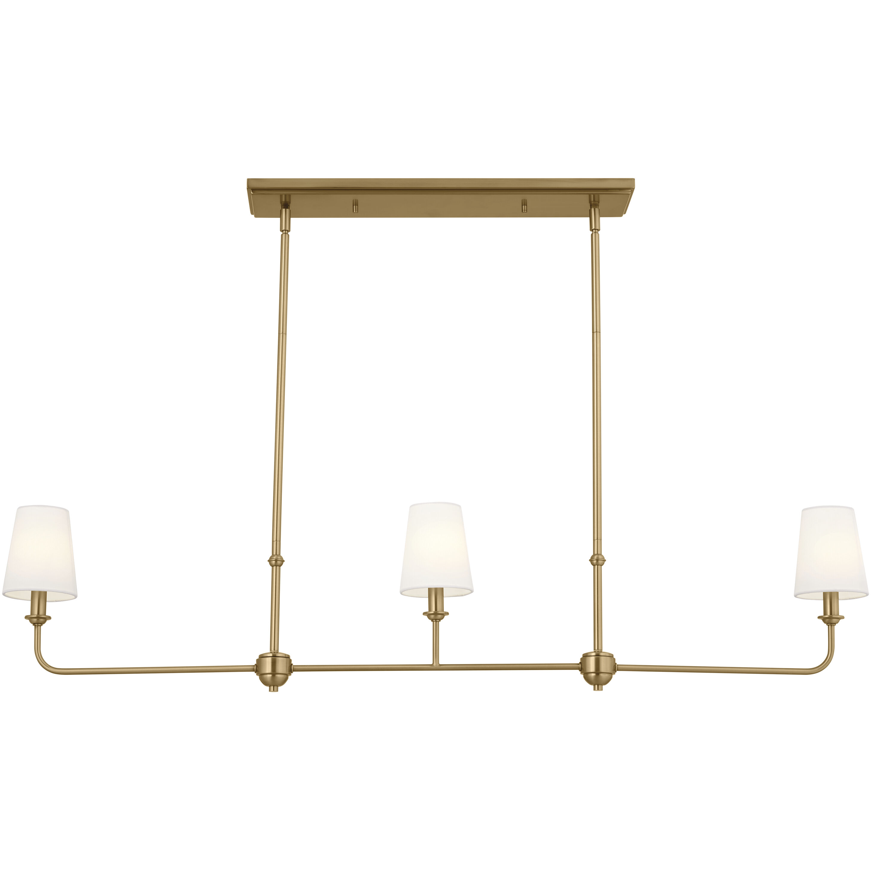 Pallas 3 Light 4.5 inch Brushed Natural Brass Chandelier Linear Ceiling Light