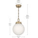 Andorra 1 Light Champagne Bronze Pendant Ceiling Light