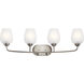 Valserrano 4 Light 34 inch Brushed Nickel Wall Mt Bath 4 Arm Wall Light
