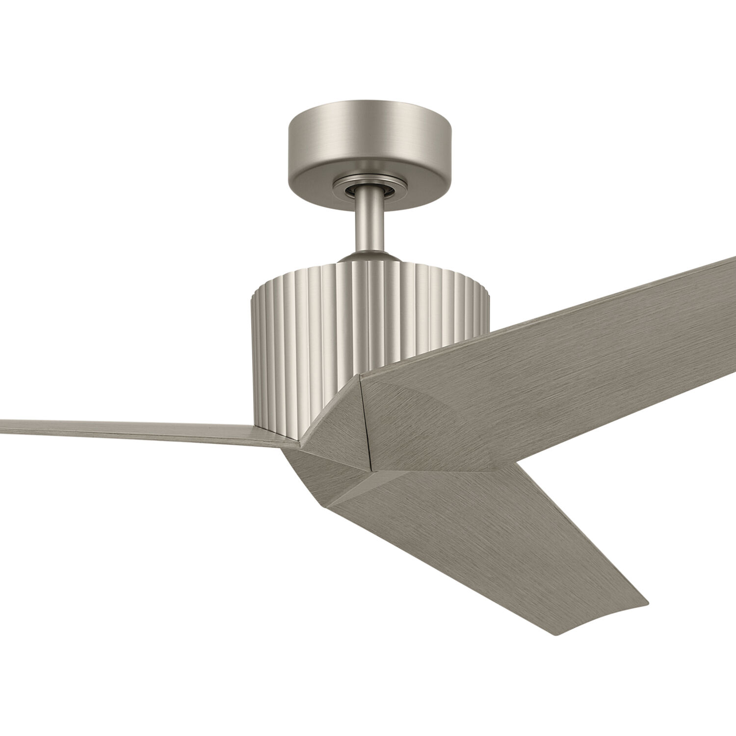 Almere 56 inch Brushed Nickel with Weathered White Walnut Blades Ceiling Fan