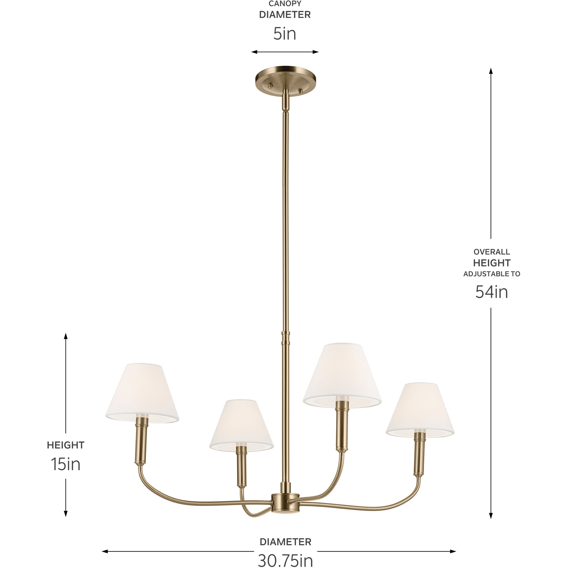 Eadie 4 Light Champagne Bronze Chandelier Ceiling Light