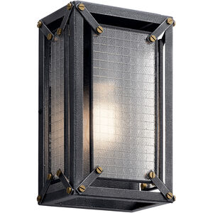 Steel 1 Light 8 inch Distressed Black Wall Sconce Wall Light