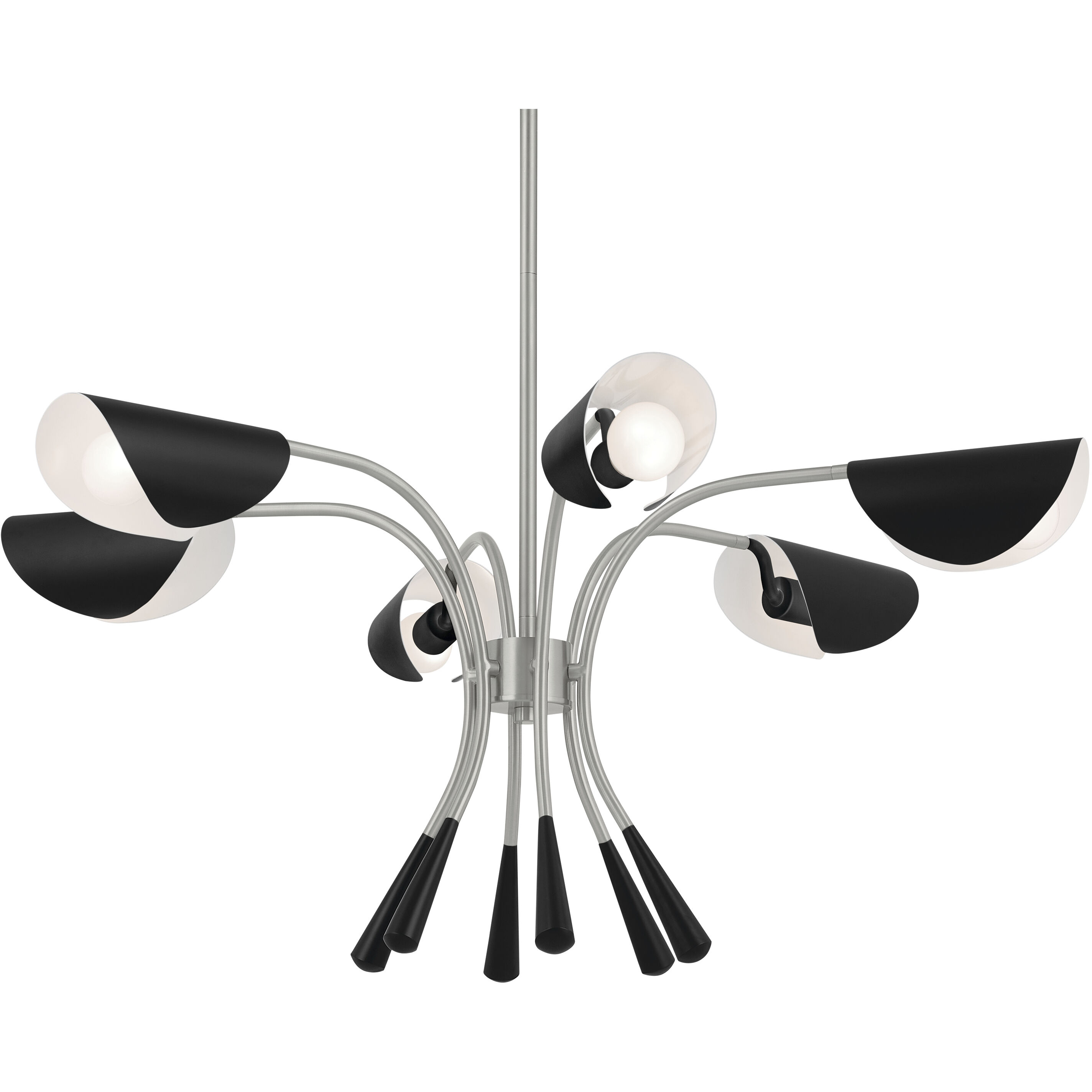 Arcus LED 39.25 inch Satin Nickel with Black Chandelier Ceiling Light