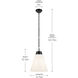 Marsailli 1 Light Black Pendant Ceiling Light, Large