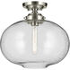 Avery 1 Light Brushed Nickel Semi Flush Ceiling Light