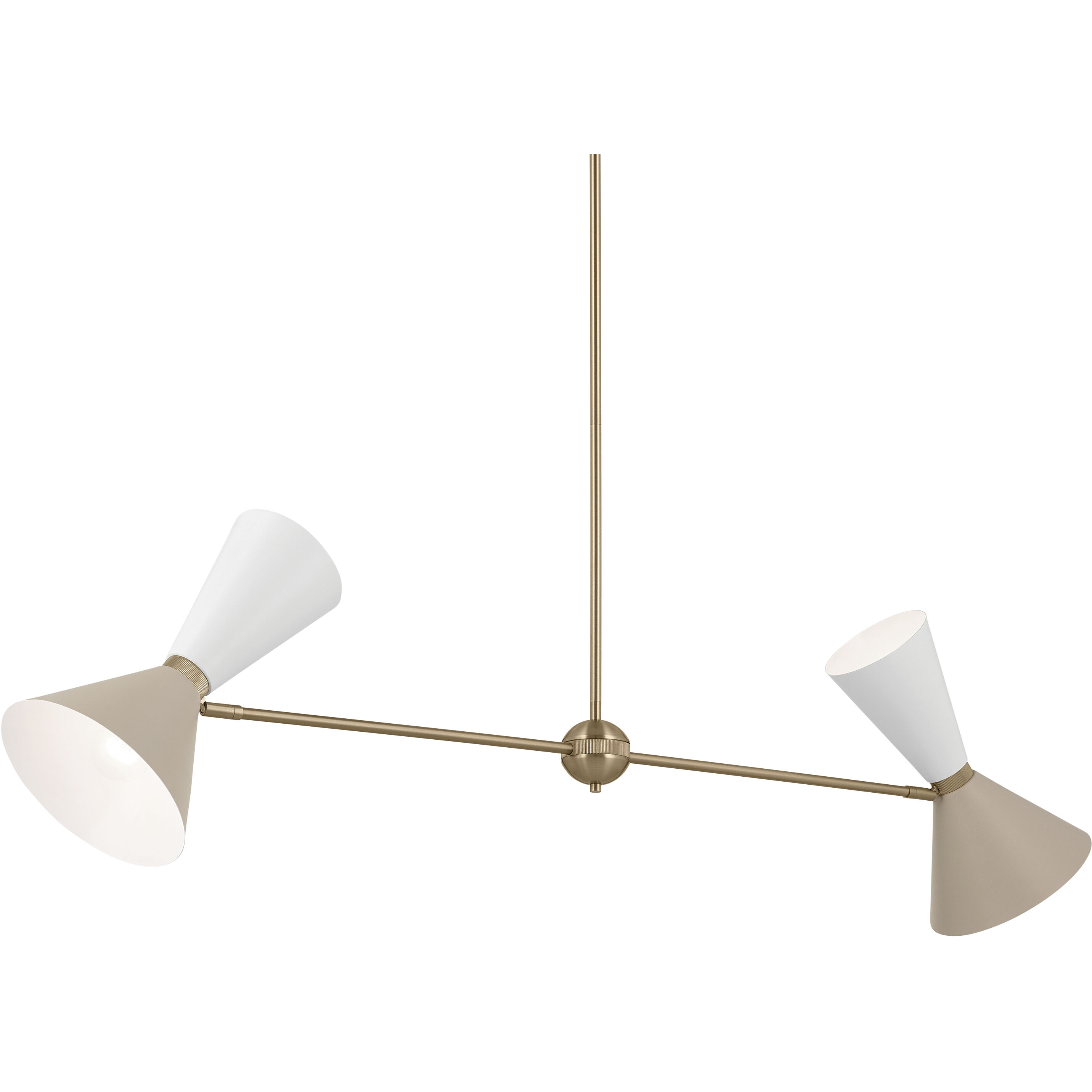 Phix LED 8.75 inch Champagne Bronze with Greige and White Chandelier Linear Ceiling Light