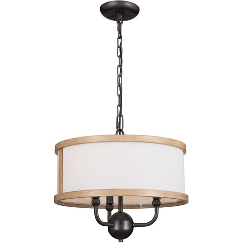 Homestead Heddle 3 Light 16 inch Anvil Iron Chandelier Ceiling Light, Heddle