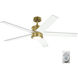 Brahm 56 inch Natural Brass with Walnut Blades Ceiling Fan
