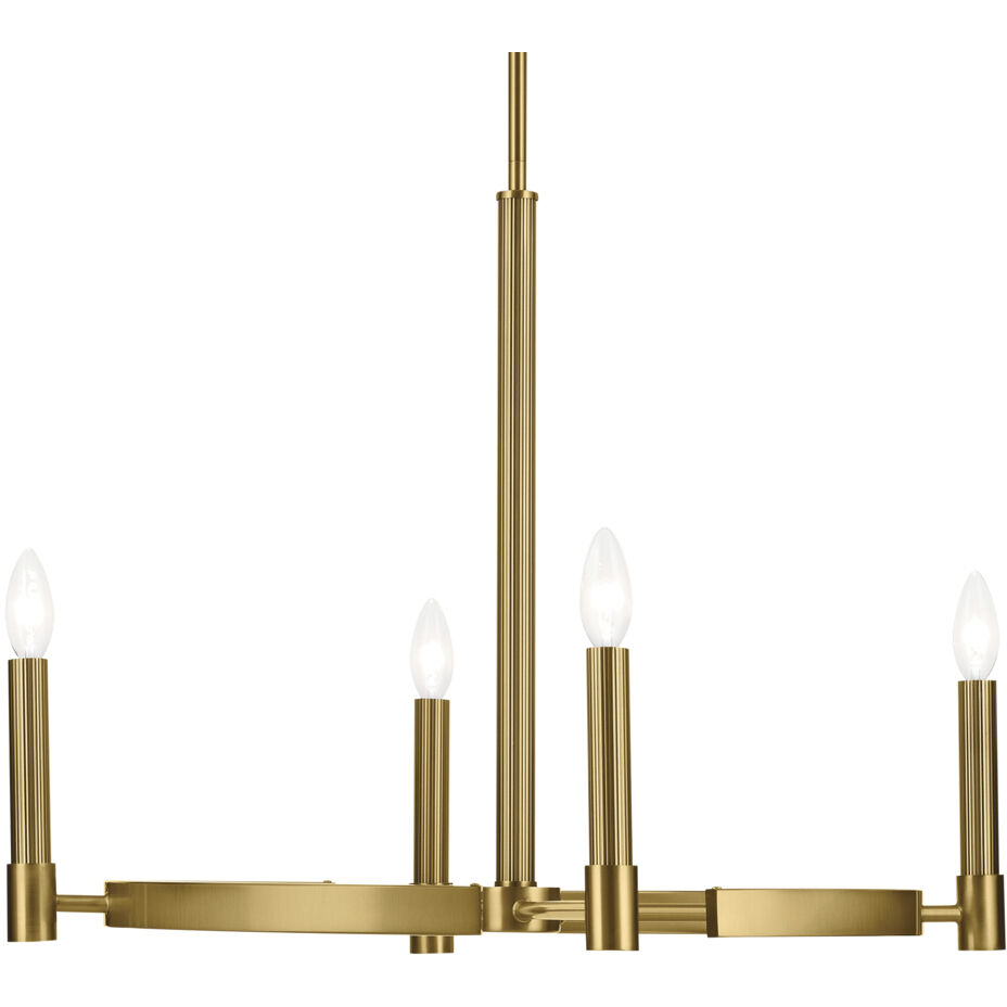 Tolani 4 Light Brushed Natural Brass Chandelier Ceiling Light