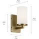 Crosby 1 Light 4.5 inch Natural Brass Wall Sconce Wall Light