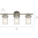 Brinley 3 Light 24 inch Brushed Nickel Wall Mt Bath 3 Arm Wall Light