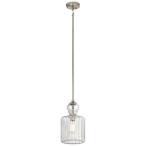 Riviera 1 Light 8 inch Brushed Nickel Pendant Ceiling Light