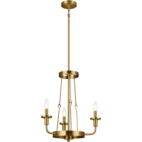 Homestead Vetivene 3 Light 20 inch Natural Brass Mini Chandelier Ceiling Light, Vetivene