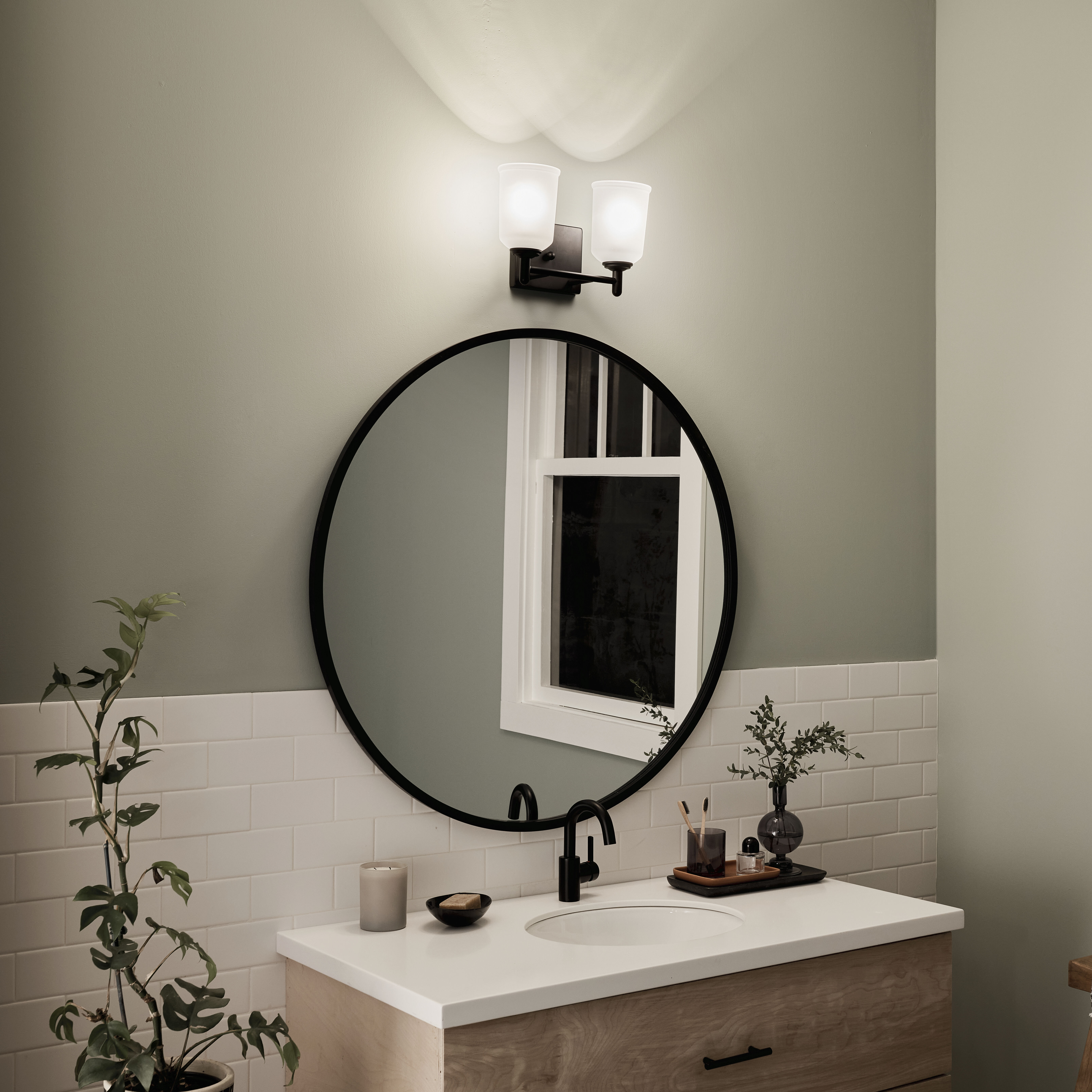 Shailene 2 Light 12.75 inch Black Bath Vanity Light Wall Light