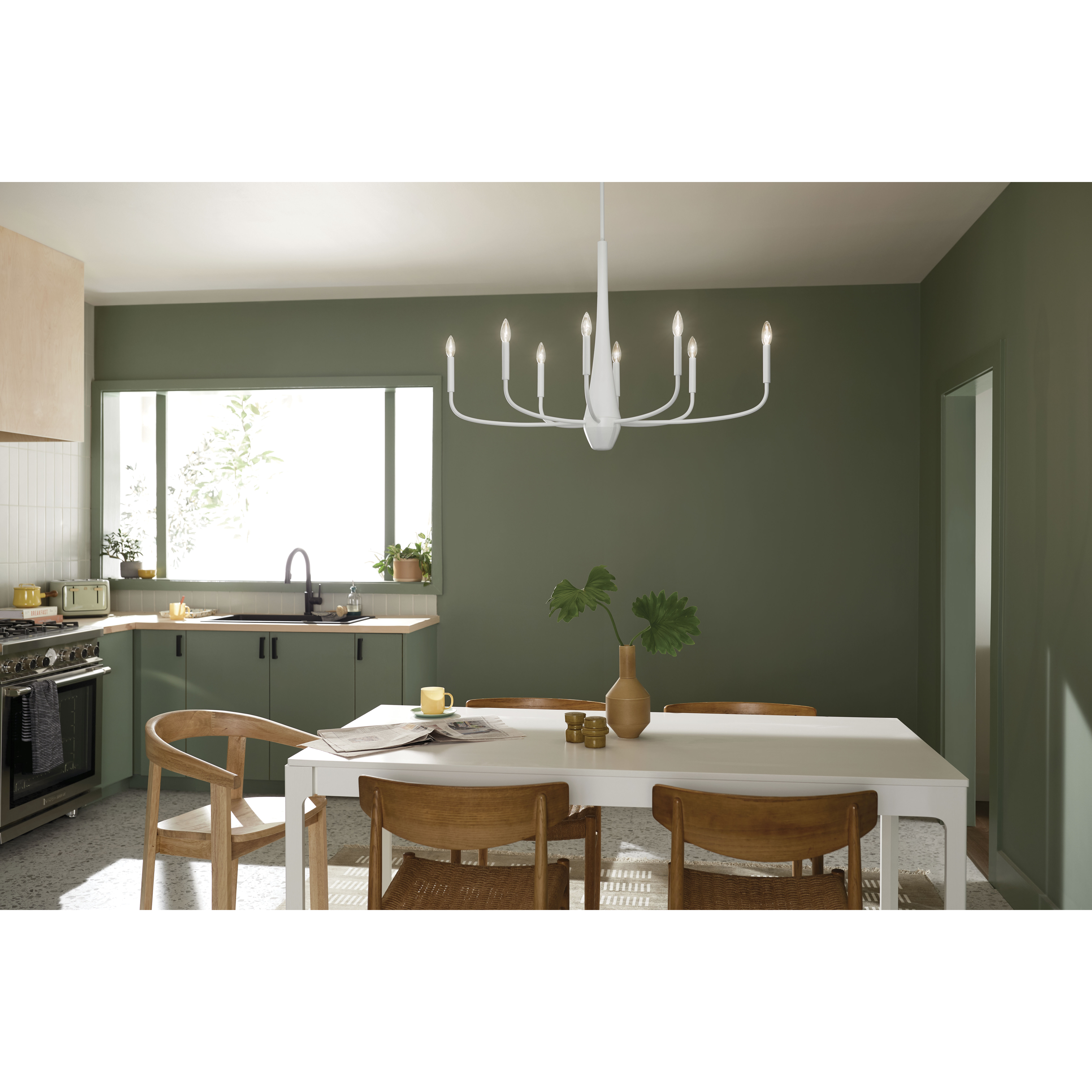 Deela LED 18.5 inch White Oval Chandelier Ceiling Light