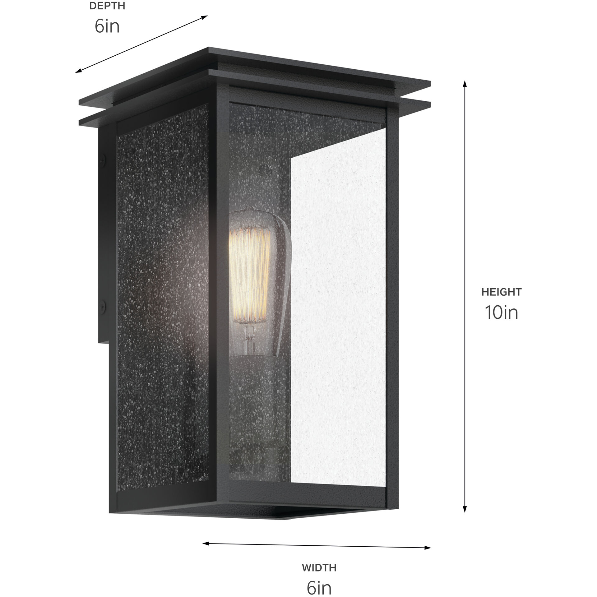 Arkville 1 Light 10 inch Textured Black Outdoor Wall Light, Small