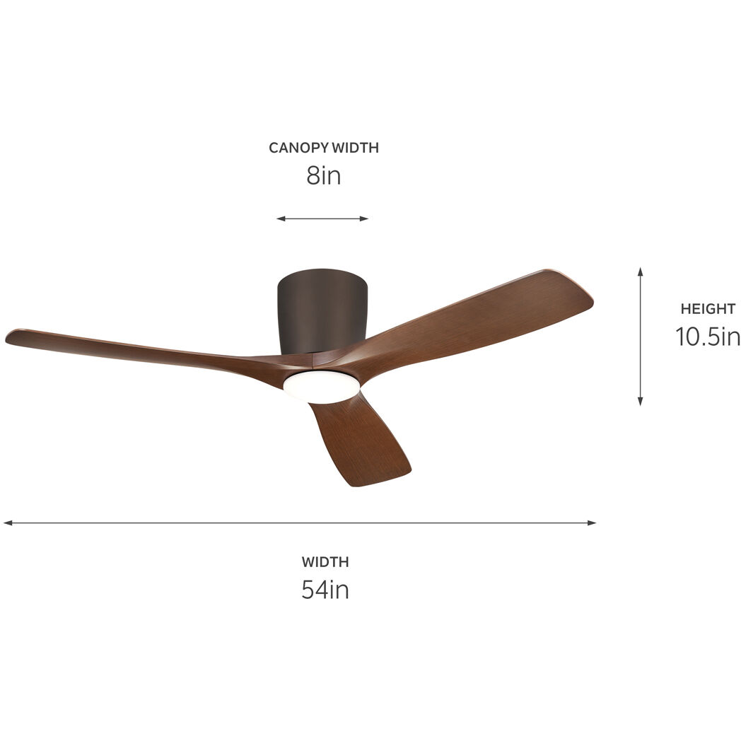 Volos 54 inch Satin Natural Bronze with Walnut/Walnut Blades Ceiling Fan