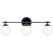 Benno 3 Light 24.5 inch Black Bath Bracket Wall Light, 3 Arm