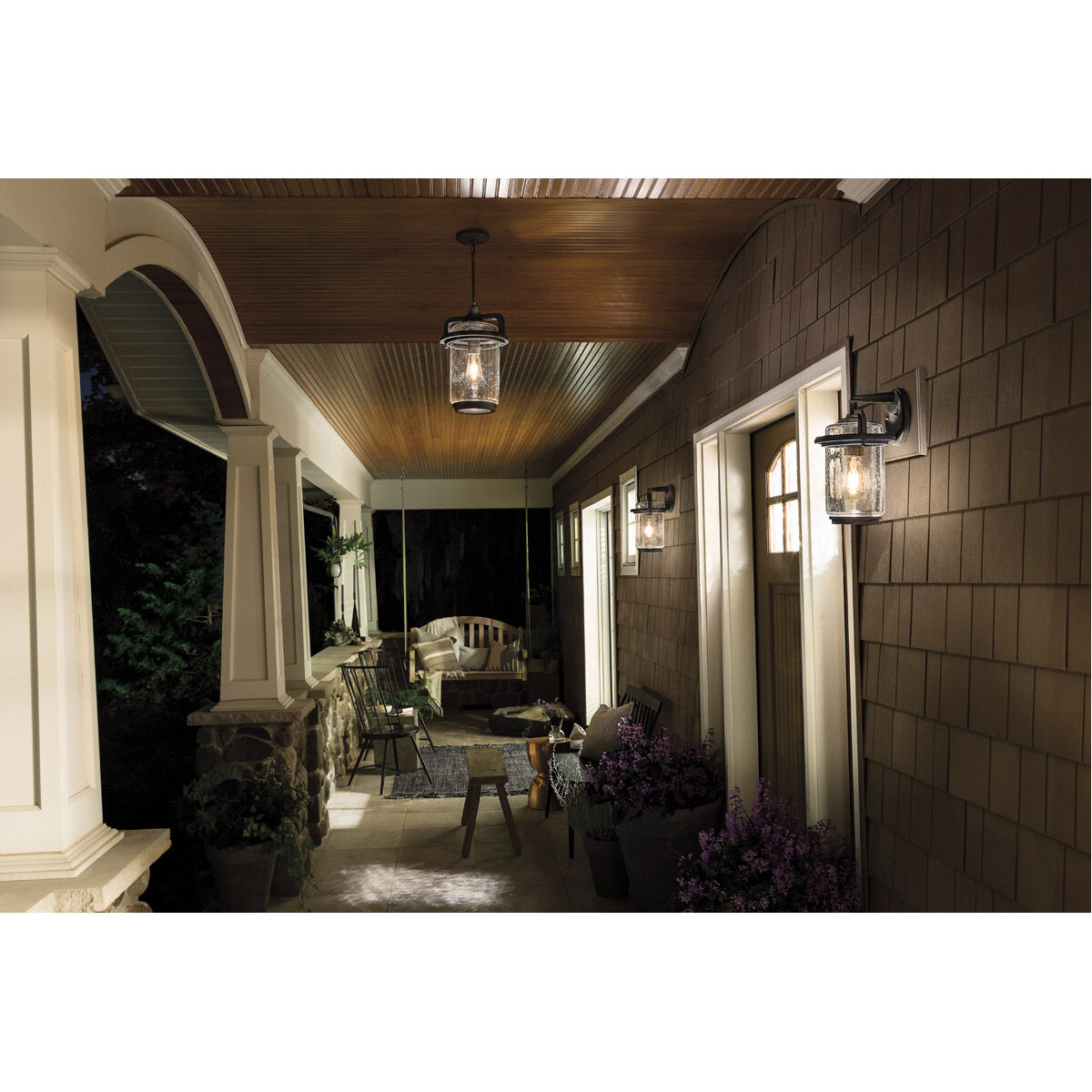 Andover 1 Light 14 inch Weathered Zinc Outdoor Wall, Medium