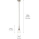 Aivian 1 Light 5.25 inch Nickel Textured Mini Pendant Ceiling Light