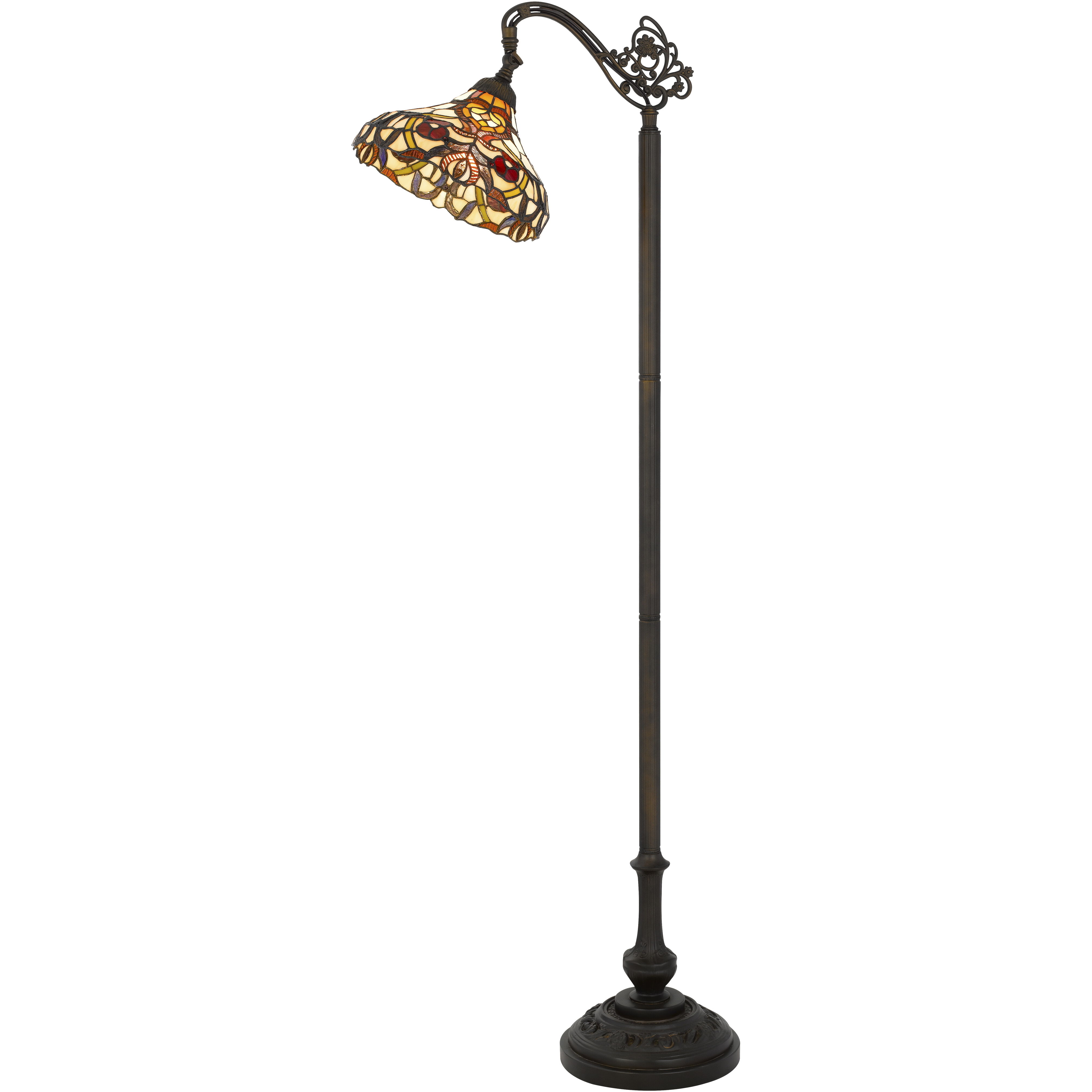 Bellscroft 61.5 inch 60 watt Matte Black and Tiffany Floor Lamp Portable Light