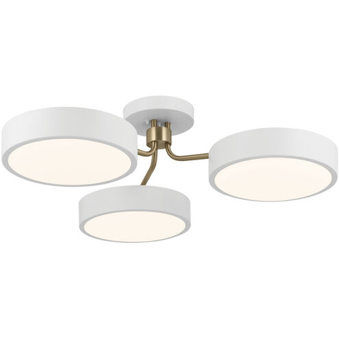 Sago LED 40 inch White and Champagne Bronze Semi Flush Mount Ceiling Light