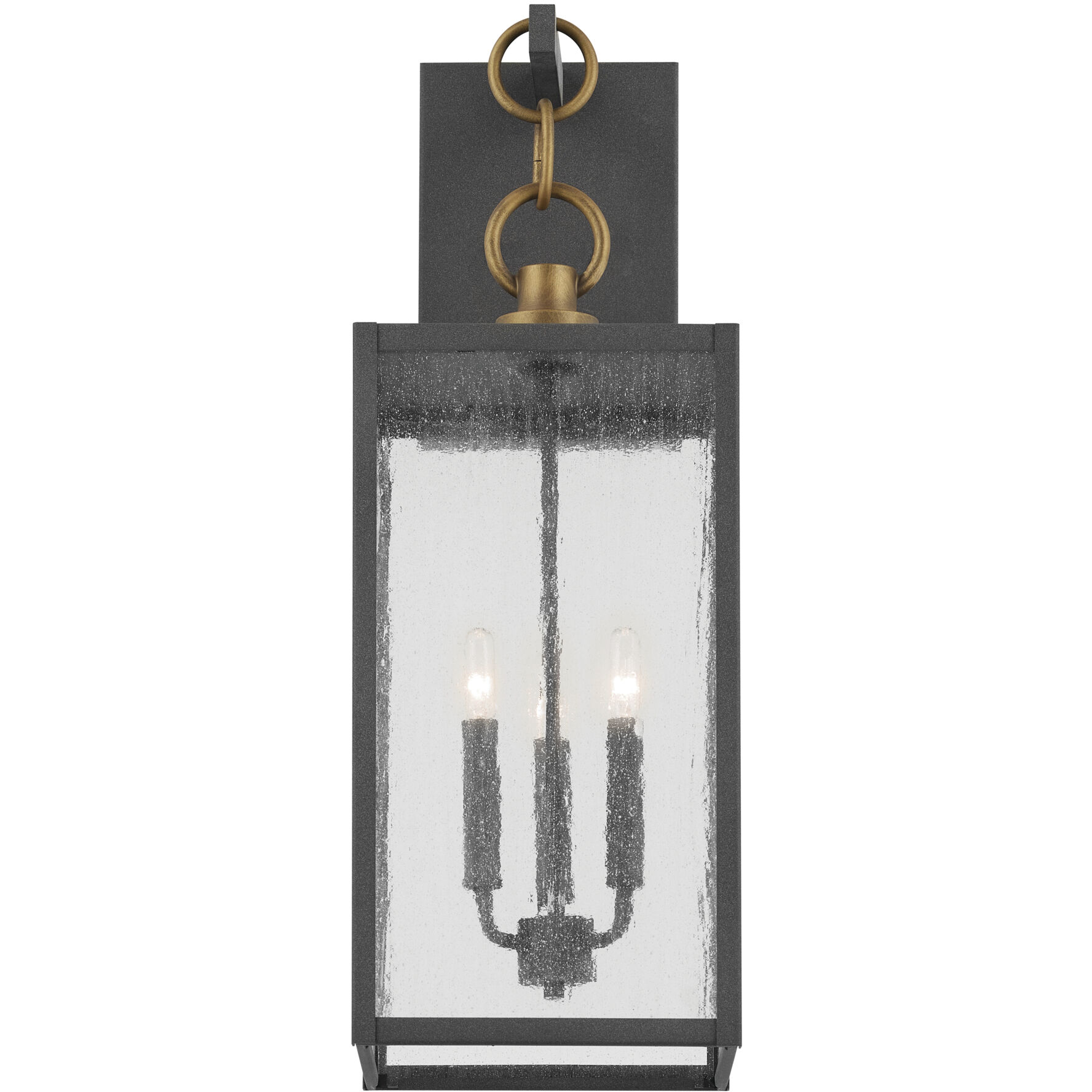 Lahden 3 Light 26 inch Weathered Zinc Outdoor Wall Sconce, Large
