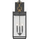 Lahden 3 Light 26 inch Weathered Zinc Outdoor Wall Sconce, Large
