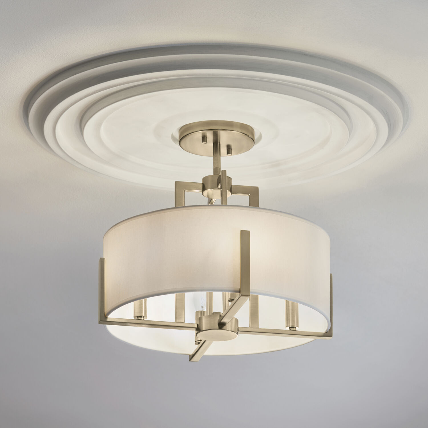 Malen LED 15.5 inch Champagne Bronze Semi Flush Mount Ceiling Light