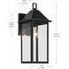 Prin 1 Light 16.75 inch Black Outdoor Wall Light, Medium