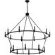 Carrick 18 Light Black Chandelier Ceiling Light, 2 Tier Large