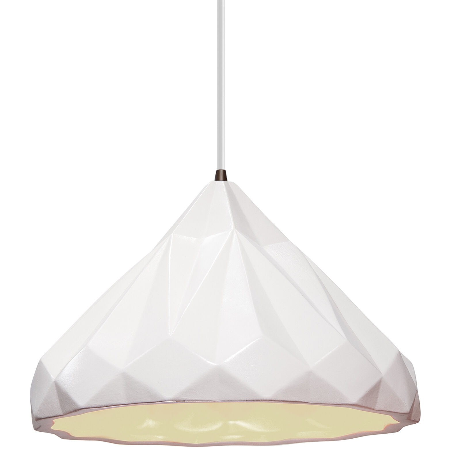 Radiance Collection 1 Light 12 inch Dark Bronze and Gloss White and White Pendant Ceiling Light