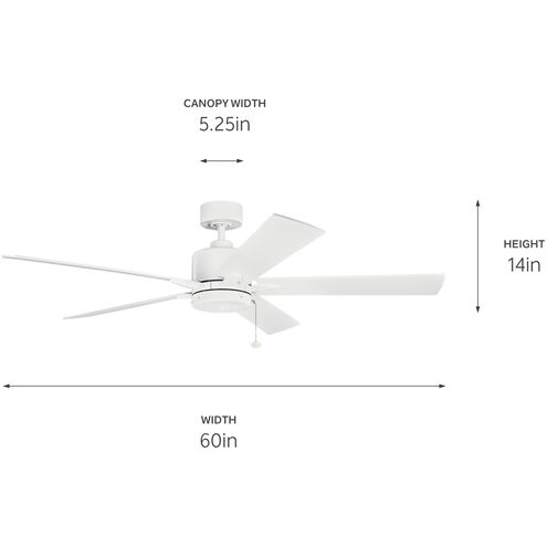 Lucian II 60 inch Matte White Ceiling Fan
