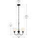 Jolie 3 Light Black Mini Chandelier Ceiling Light in Incandescent