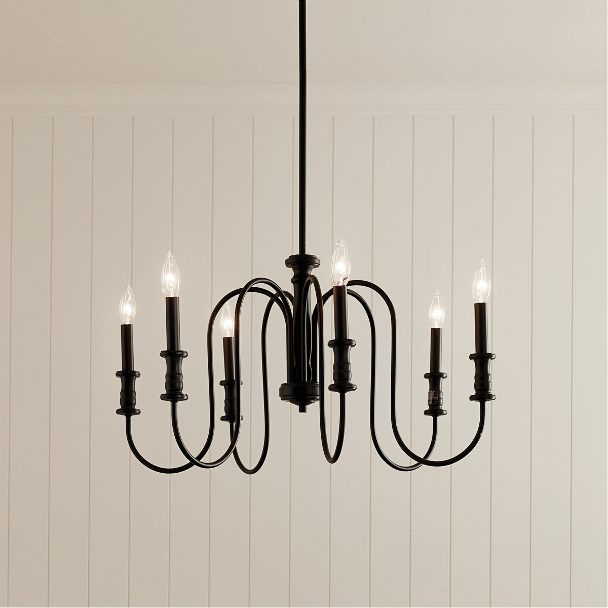 Homestead Karthe 6 Light 29 inch Black Chandelier Ceiling Light, Karthe