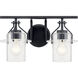Everett 2 Light 16 inch Black Bath Vanity Light Wall Light