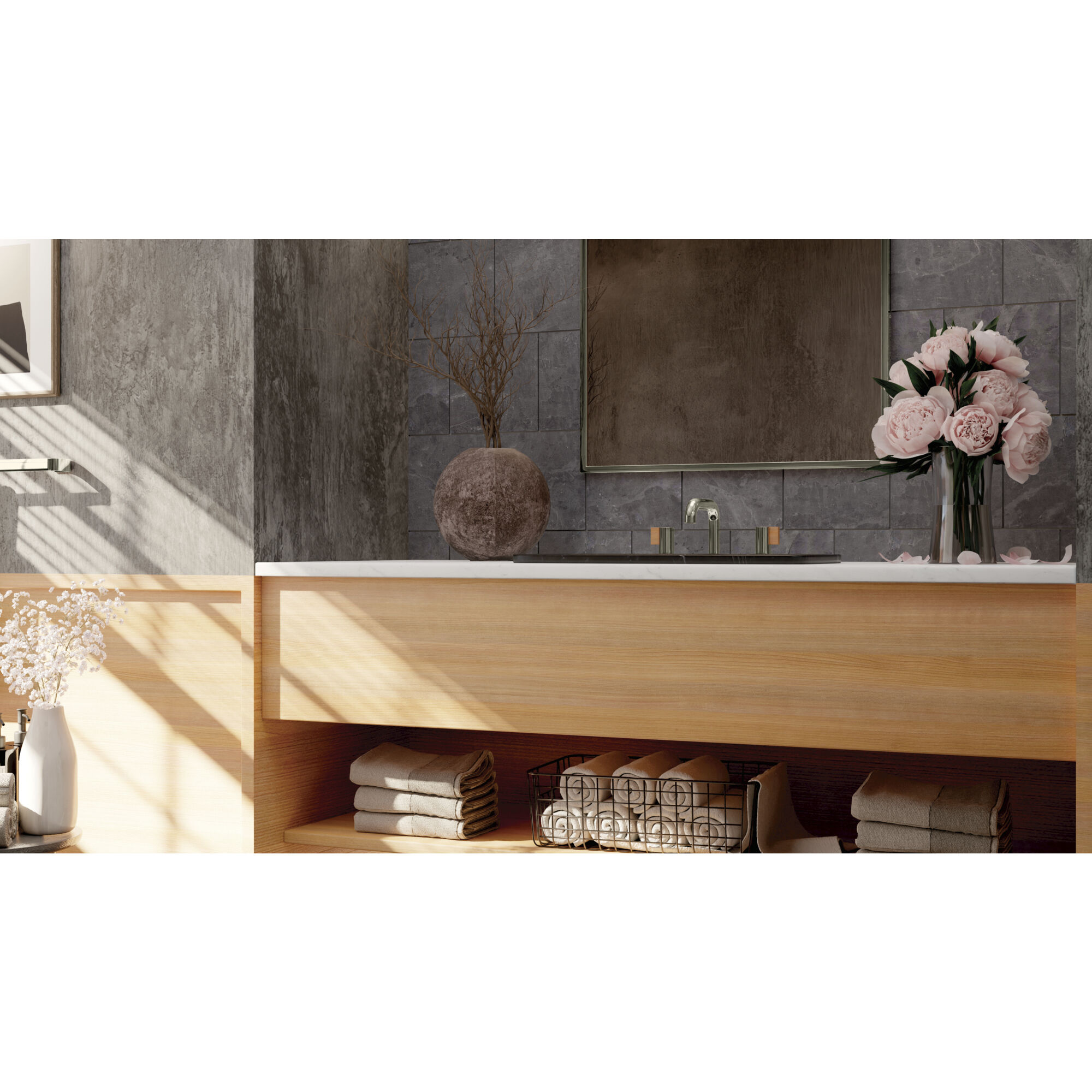 Adani 3 Light 24 inch Polished Nickel Bath Bracket Wall Light, 3 Arm