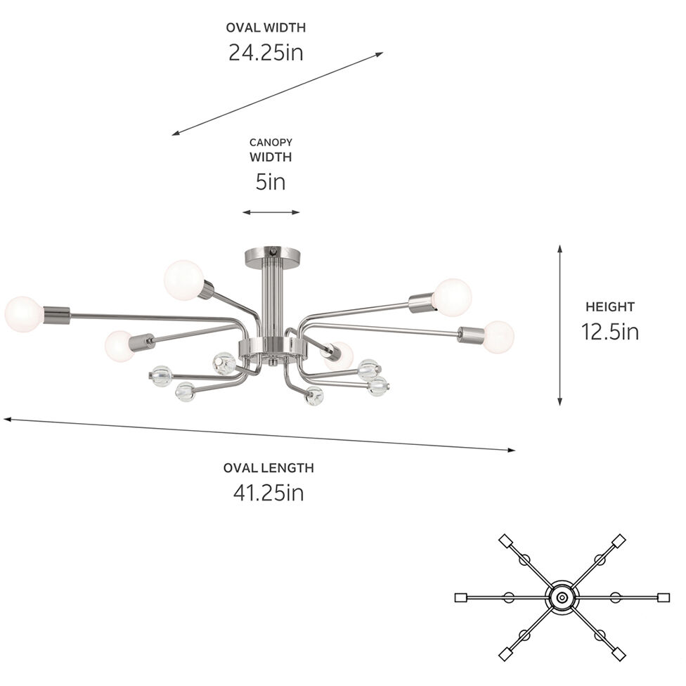 Ocala LED 24.25 inch Polished Nickel Flush Mount Ceiling Light