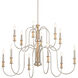 Homestead Karthe 12 Light 42 inch Brushed Nickel Chandelier Ceiling Light, Karthe