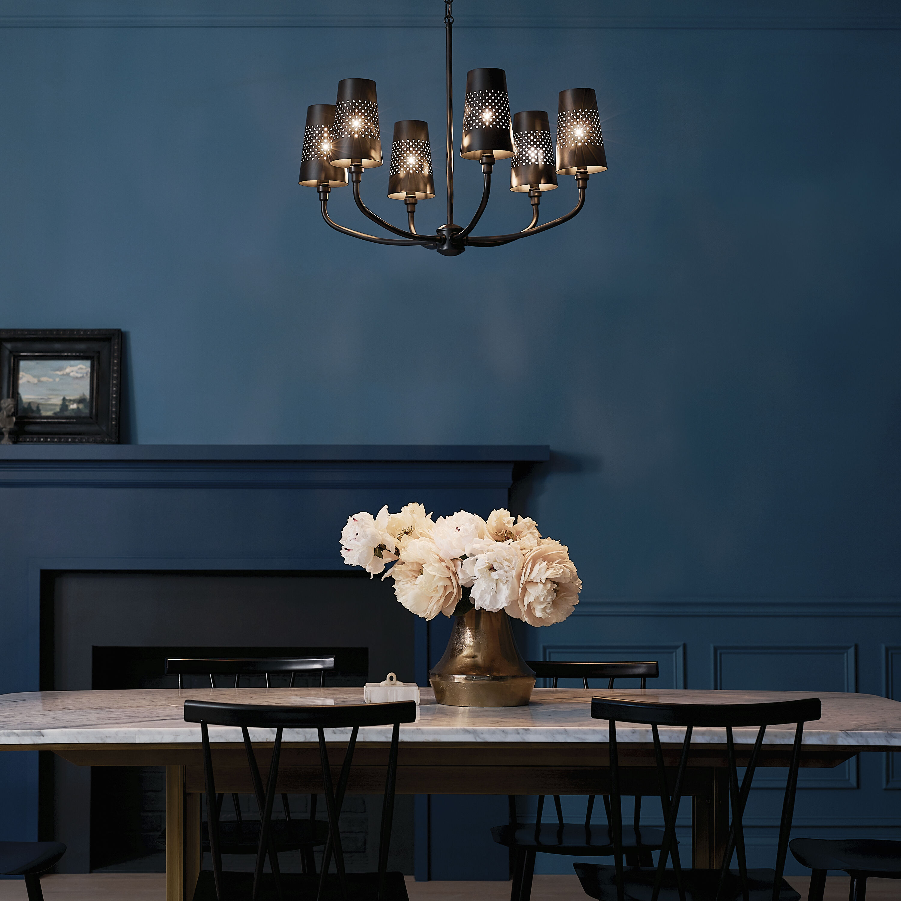 Adeena 6 Light 26.75 inch Black Chandelier Ceiling Light