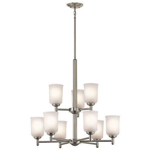 Shailene 9 Light 26 inch Brushed Nickel Chandelier 2 Tier Ceiling Light, 2 Tier