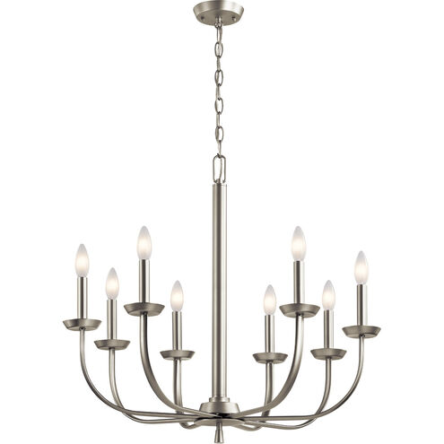 Kennewick 8 Light 27 inch Brushed Nickel Chandelier 1 Tier Medium Ceiling Light