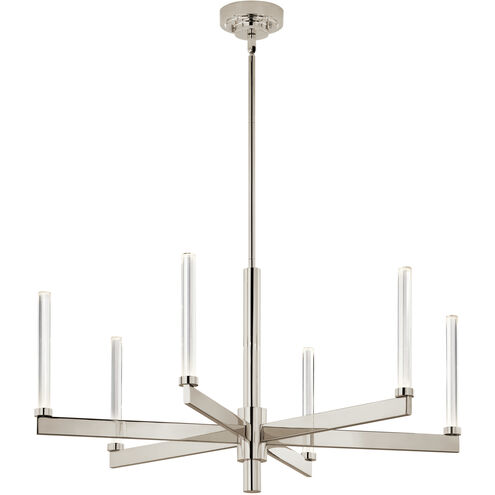 Sycara LED Polished Nickel Chandelier Ceiling Light, 1 Tier Medium