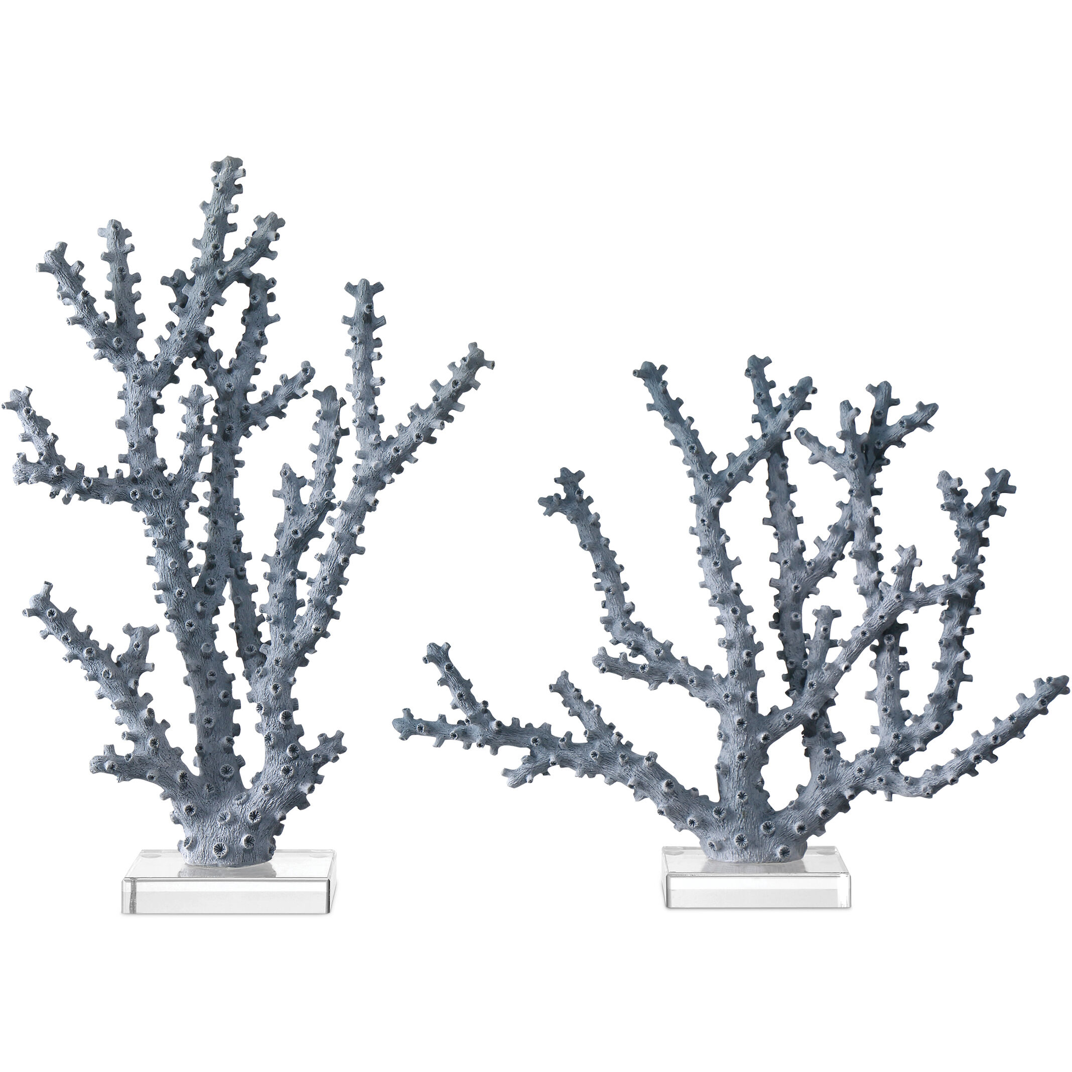 Blue Coral 14.5 X 12.25 inch Sculptures, Set of 2