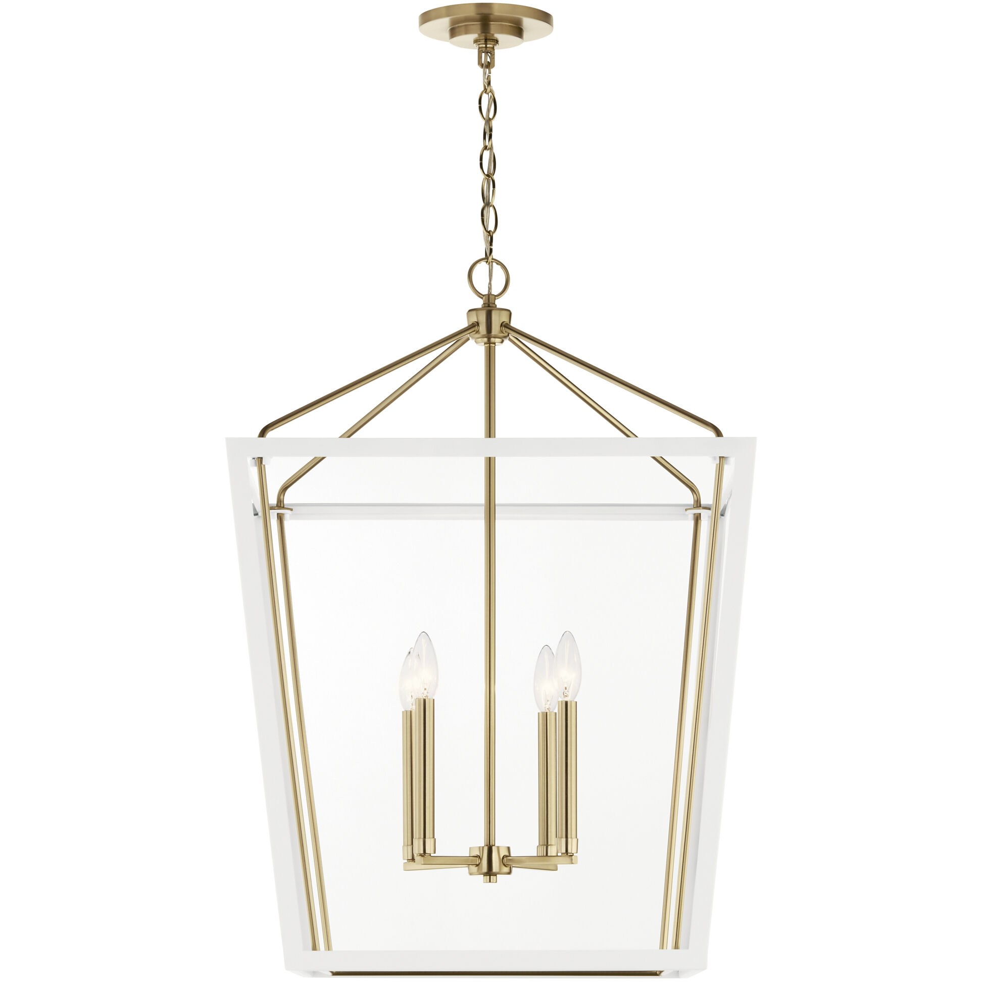Delvin 4 Light 22.25 inch Champagne Bronze with White Foyer Pendant Ceiling Light
