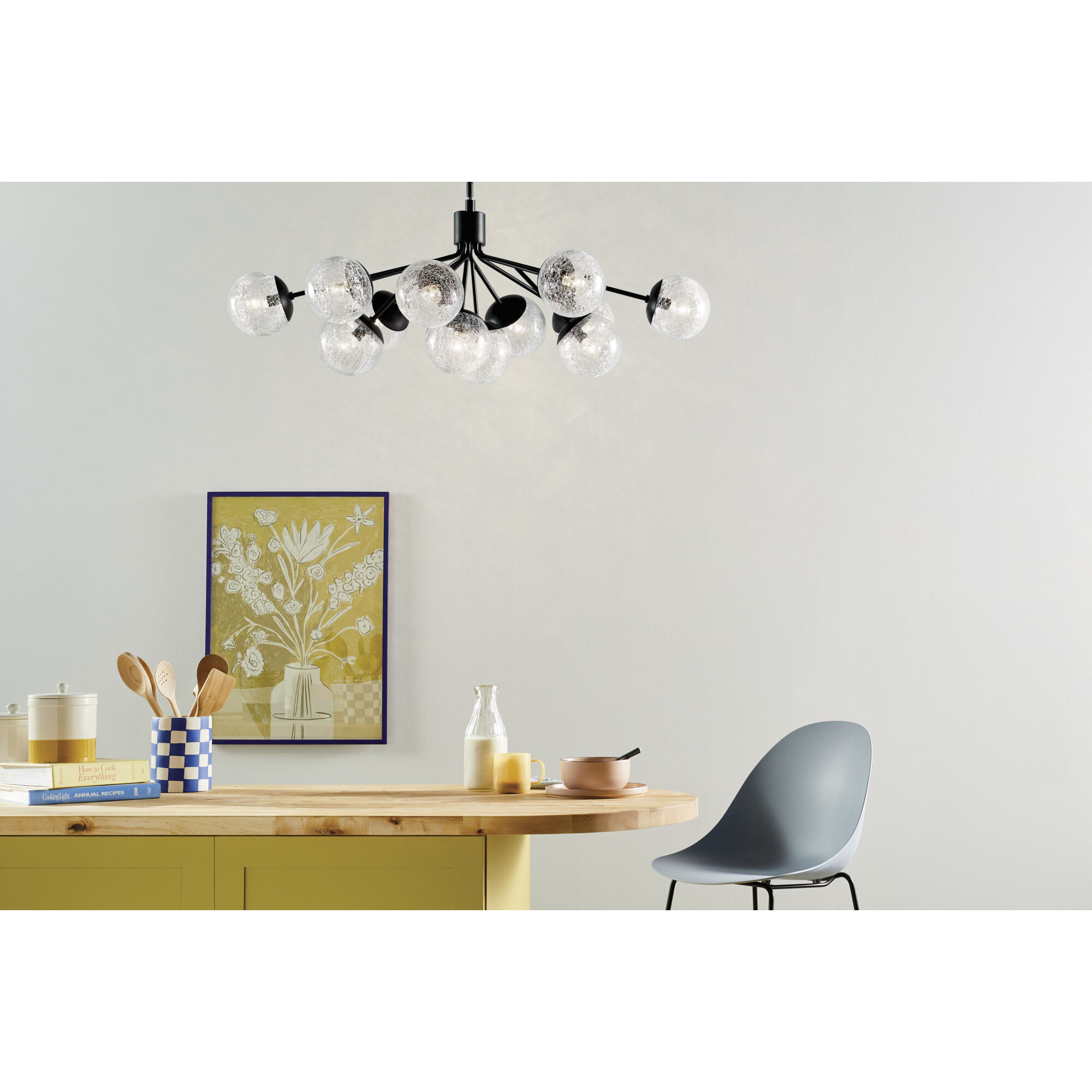 Silvarious 12 Light 26.75 inch Black Chandelier/Semi Flush Ceiling Light