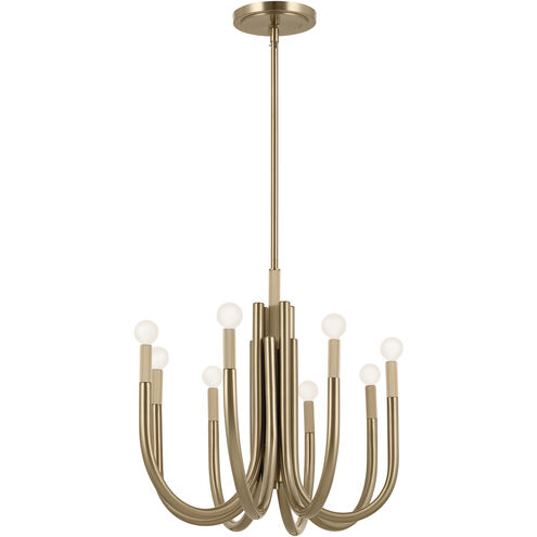 Odensa LED 21 inch Champagne Bronze Oval Chandelier Ceiling Light in Brushed Gold and Champagne Bronze