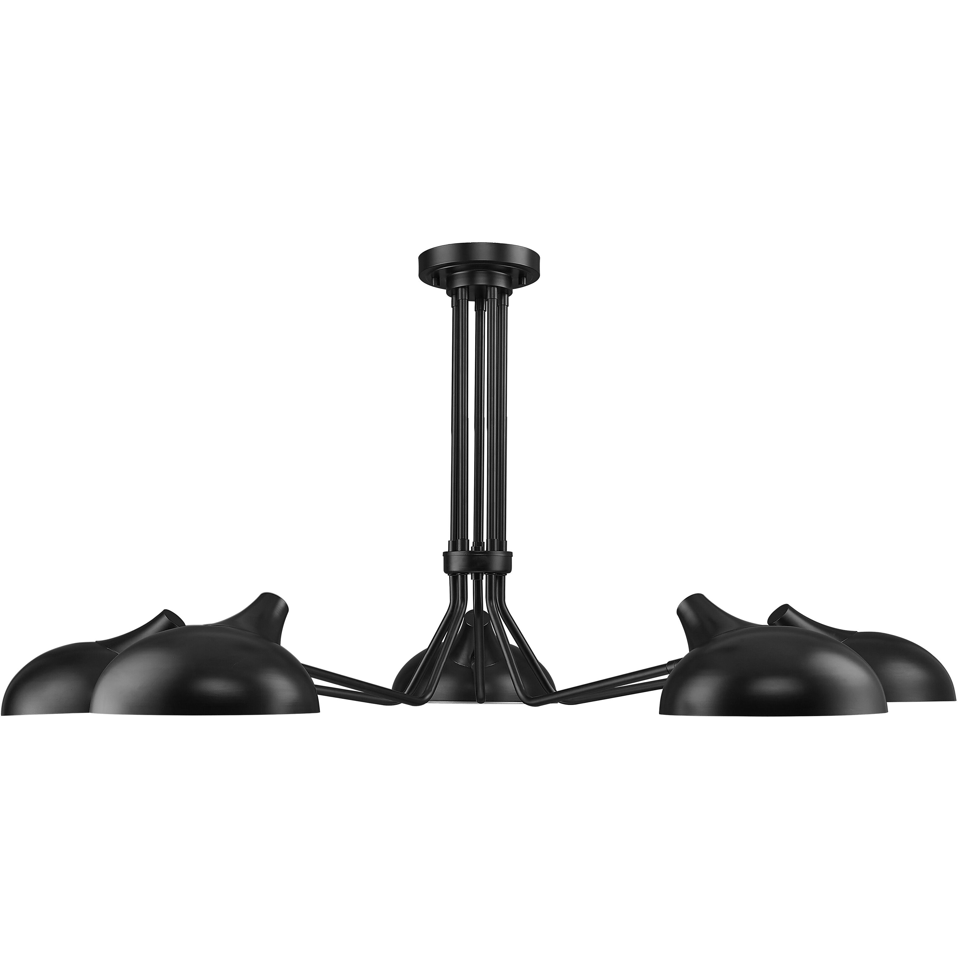 Bellamy 5 Light 52 inch Matte Black Semi Flush Mount Ceiling Light