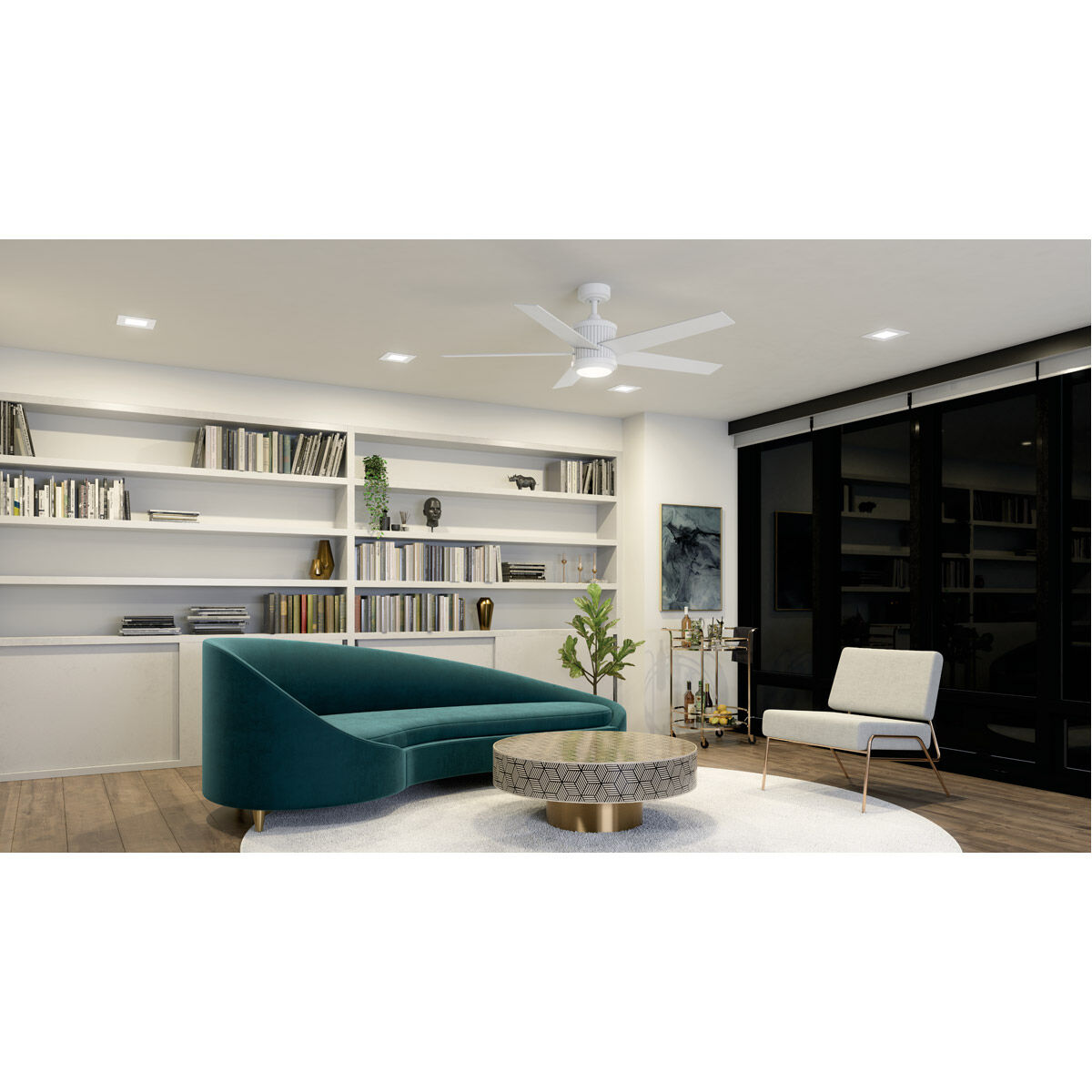 Brahm 56 inch Matte White Ceiling Fan 