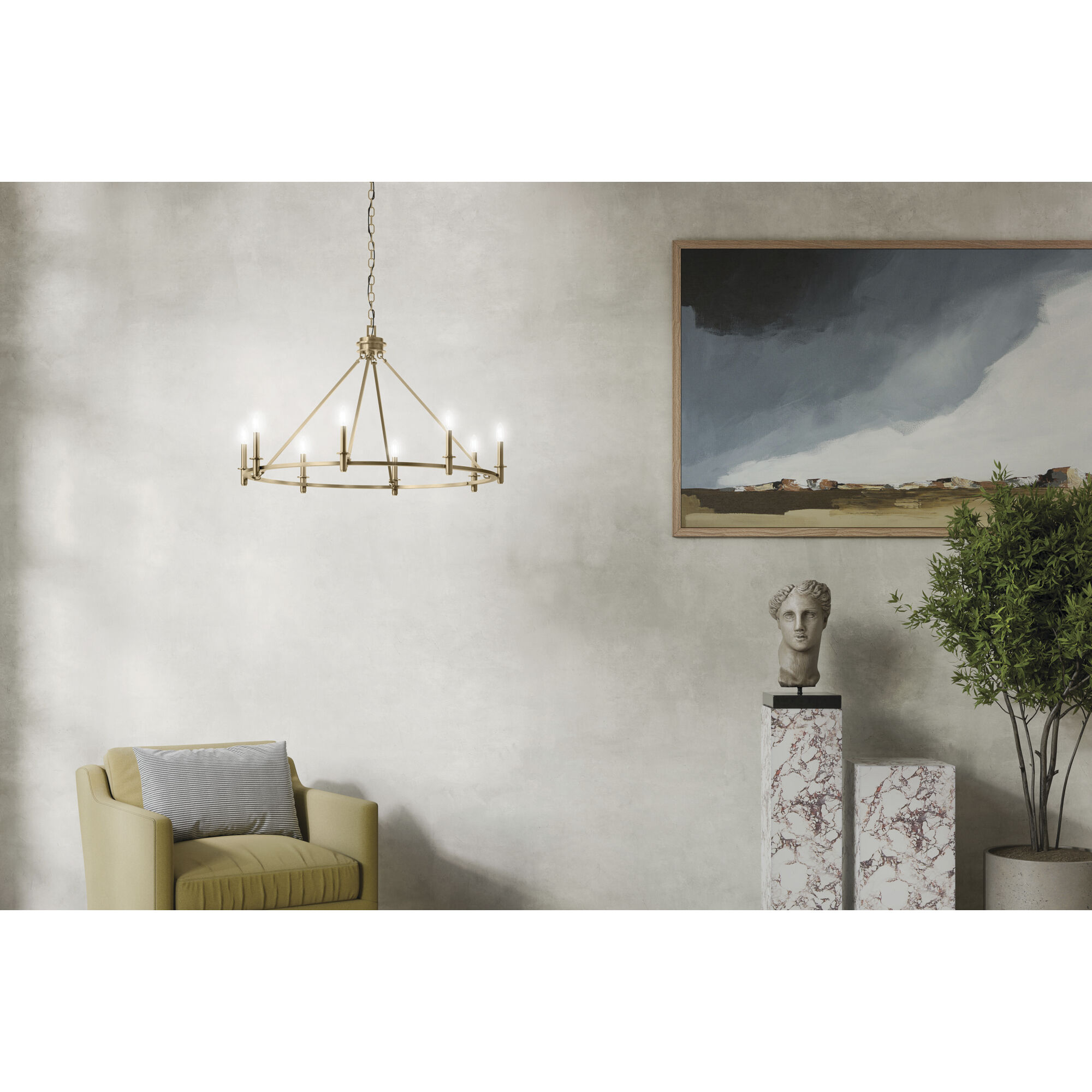 Carrick 8 Light Champagne Bronze Chandelier Ceiling Light, 1 Tier Medium